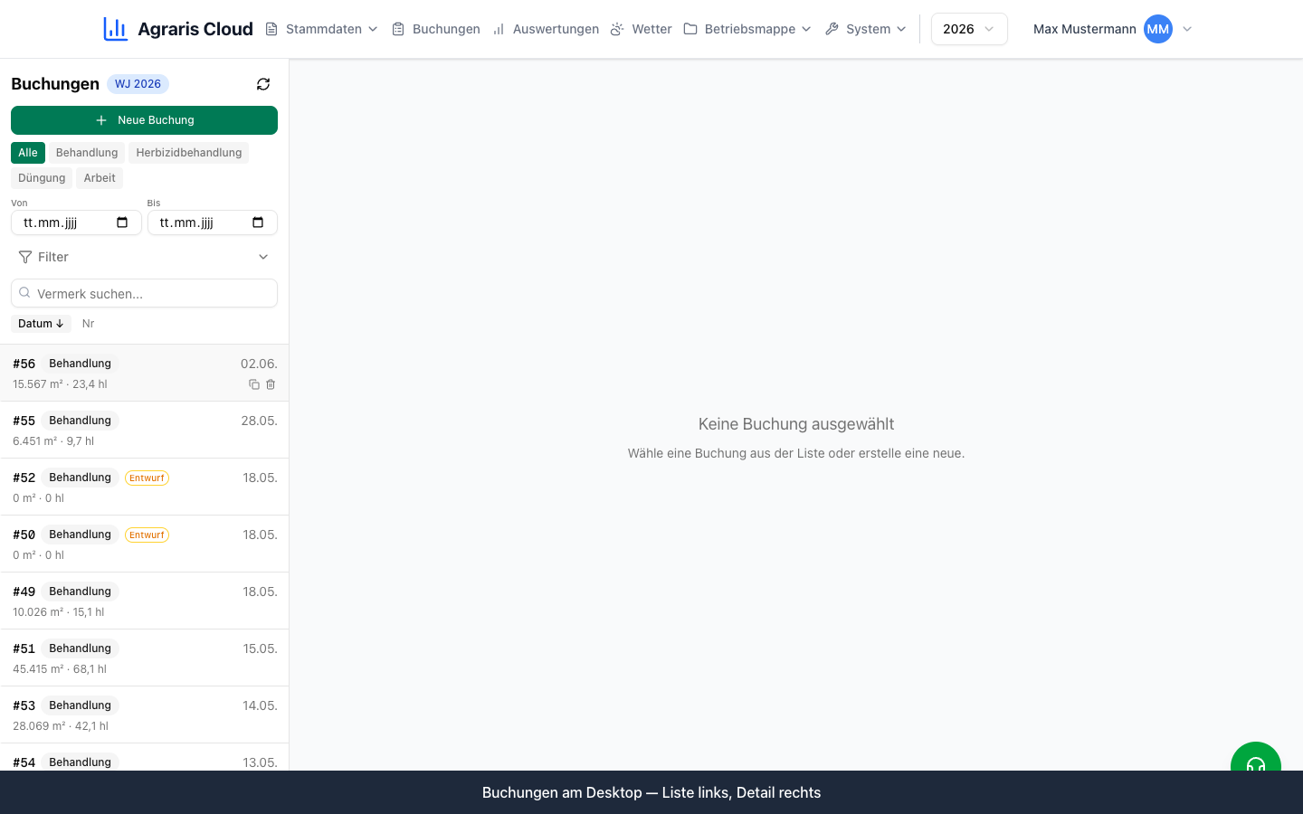 Sich zurechtfinden: Dashboard und Hauptmenü