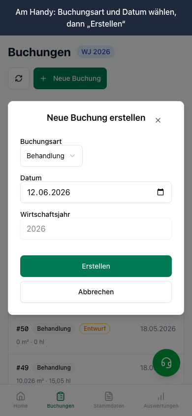 Neue Buchung anlegen